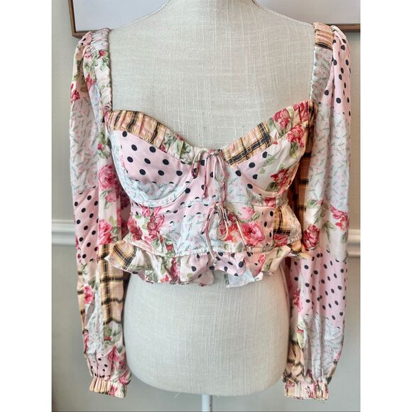 For Love and Lemons Marissa Crop Top Size Small - Picture 3 of 8